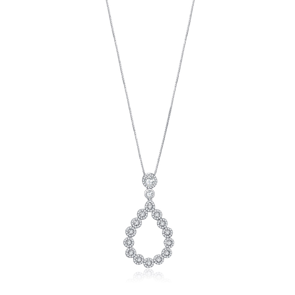 Fine Zirconia Tear Drop Necklace